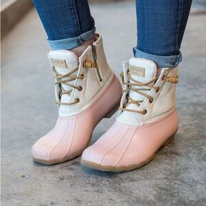 Sperry Women’s Pink Saltwater Canvas Duck Boot